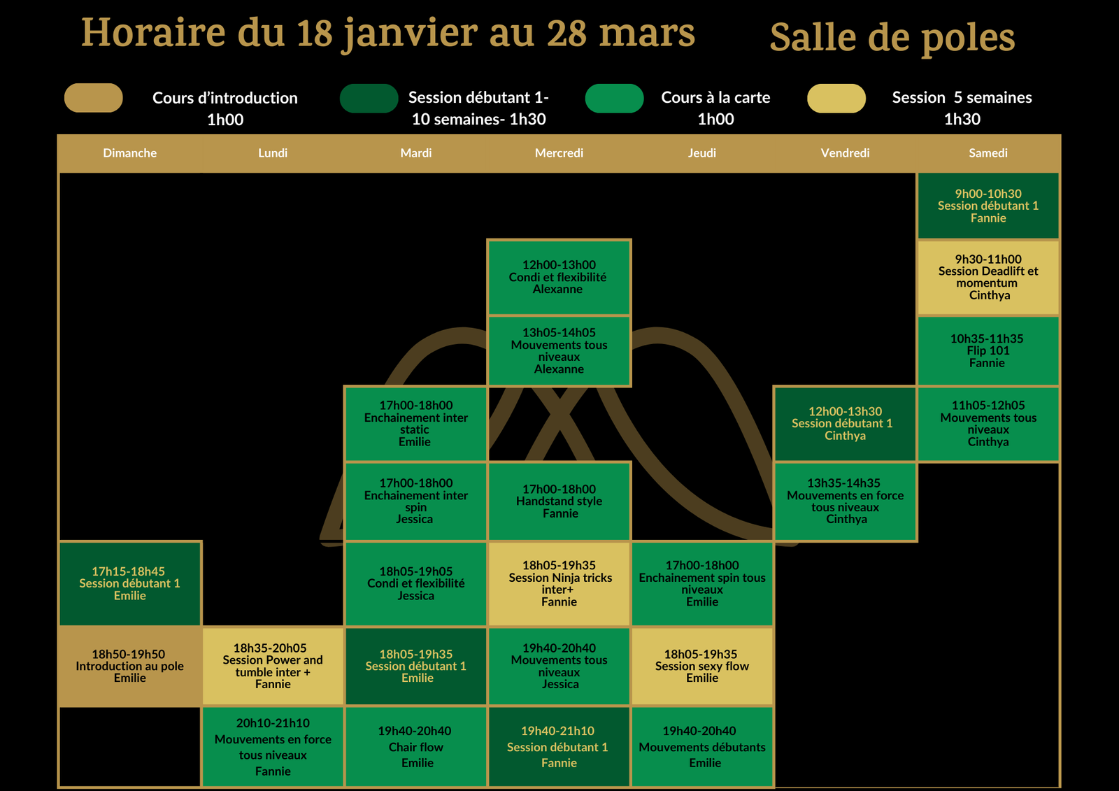 Horaire Pole Janvier